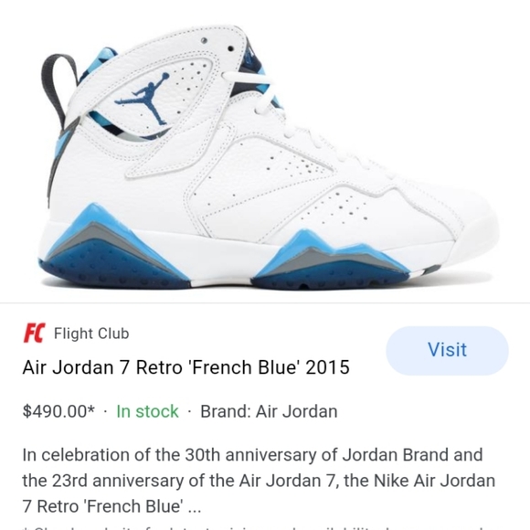 Jordan 7's French Blues never worn not once - Picture 3 of 4